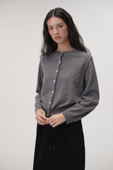 Camel round cardigan (Grey)