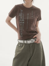 ファッドレタリング半袖Tシャツ -3C