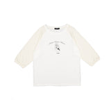 ボニーツートーンスラブラグランTシャツ (ivory/cream)