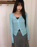 エンドール スリム シアーニット カーディガン