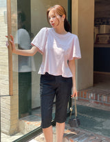 ローデン スリット スパン カプリ デニム パンツ