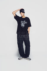 24FW ワンポイントアートワークビーニーブラック