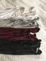 Chena Frill-Neck Long-Sleeve T-Shirt