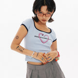 NAIL バックカットアウトクロップtシャツ