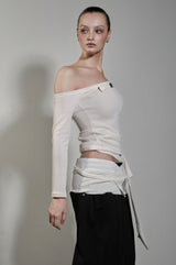 ODE DUAL BUTTON HALTER LONGSLEEVE