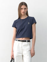 (Z-T-6804)ESSENTIAL SYMBOL SEMI CROP TEE