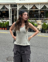 Mood Damage Knit Halter Sleeveless