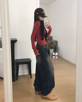 [MADE] Finger hole, square 長袖Tシャツ