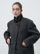 hairy quilting jacket - charcoal