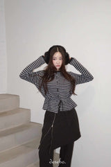 リズ ナッピング ストライプ ストラップ Tシャツ