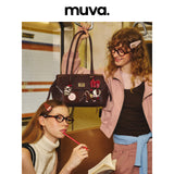 muva. Treasure Pouch, Genuine‑Leather Commuter Tote Bag, Large‑Capacity Zippered Relaxed‑Style Trendy Purse for Women, New Arrival Aug 21
