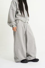 Terry wide belted sweatpants