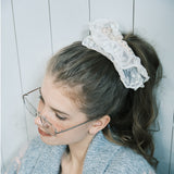 Lace scrunchie_peach beige
