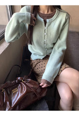 Mint Brown Layered Cardigan Knitwear