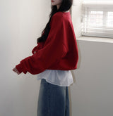 [MADE/6color] ポニー、Vネックのゆったりフィットトレーナー