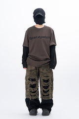 Kerr チェーン刺繍レイヤード半袖Tシャツ