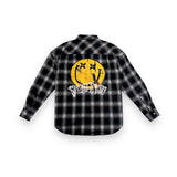 "SMILEY FACE" PRINTED FLANNEL SHIRT