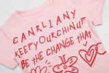 グラフィックレタリングドローイングクロップTシャツ 232406609