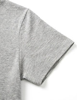スラブヘンリーネッククロップドTシャツユニオンジャック チャコール