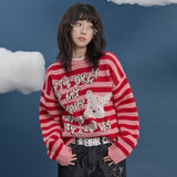 Stripe Puppy Graphic Knit