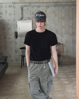 レイデン リブド カットアウト ショート スリーブ Tシャツ