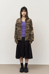 Camo Single Zip Hoodie