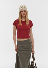[B-BASIC] Cool Standard Round Crop Short Sleeve T-shirt (2SIZE)