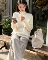 (UNISEX) ショルダー ハーフ ジップアップ ラグラン ニット