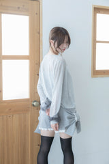 ribbon sleeve cardigan(gray)
