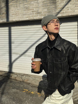 PL Washed Trucker Leather Jacket 2C