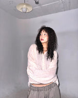 (3color) Shirring Bean Button Linen Slub Cardigan