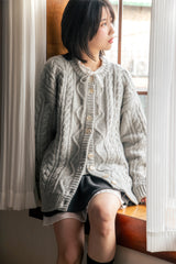 FOG CABLE KNIT CARDIGAN (GREY)