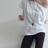 Oronti One-Shoulder Strap Short-Sleeve T-Shirt (2 Colors)