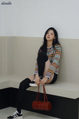 Nordic round knit cardigan