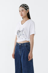 ギャラクシーVネックTシャツ_ホワイト