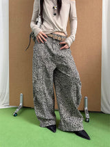 Leopard Cool Wide Curved Pants