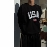 NOCELCOZY Applique USA Oversized Fit Sweatshirt 2 colors