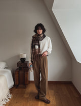 Rondel two-tuck wool wide slacks
