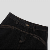 [Unisex] Stitch curve flare denim pants