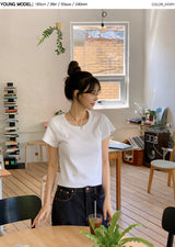 [SHOPPERMADE] プリザントリーシックベーシック半袖Tシャツ (3color)