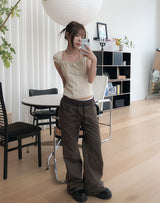 Yudee Dot Puff Short Sleeve Set