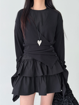 ruffle v neck cardigan