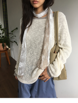 [SET]Sepia Lace T-shirt + Scarf (2color)