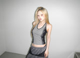 blin corsage stripe halter top 