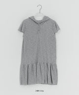 Vail Cap Sleeves Frill Shirring Layered Snap Hood One Piece