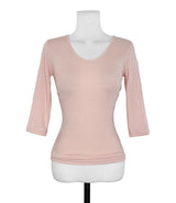 [ md pick / basic ] adore v glam shirring 3/4 sleeve top