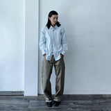 Double Knee Straight-Leg Trousers