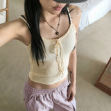 [MADE] KINI Vintage Lace Ribbon Crop Sleeveless