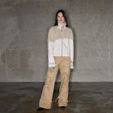 Rivet split stitching suede jacket