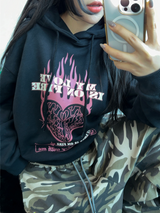 LOVING IN FIRE HOODIE T SHIRT 🖤🩷2COLOR